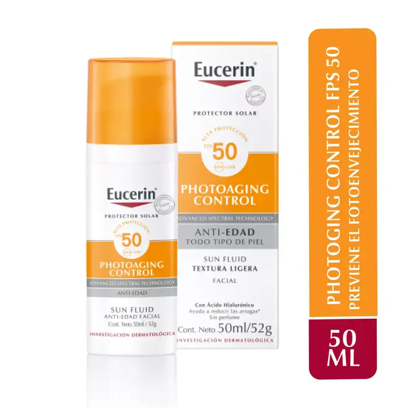 Eucerin Protector Solar Facial Fluido Anti-Edad Fps50 50ml
