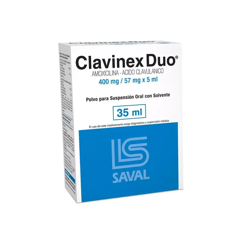 Clavinex Duo 400/57mg Polvo para suspensión oral con solvente 35ml
