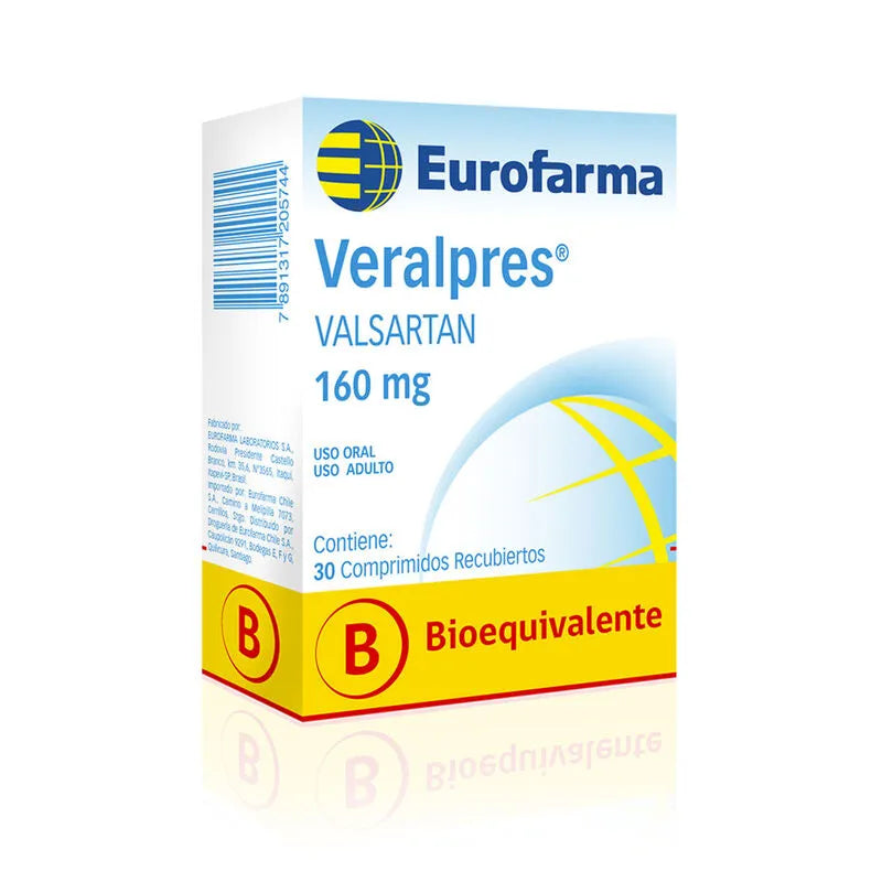 Veralpres (B) Valsartán 160mg 30 Comprimidos Recubiertos