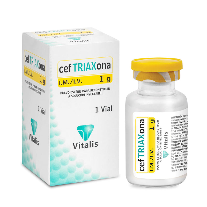 Ceftriaxona Polvo Para Solución Inyectable 1000 mg (1 unidad)