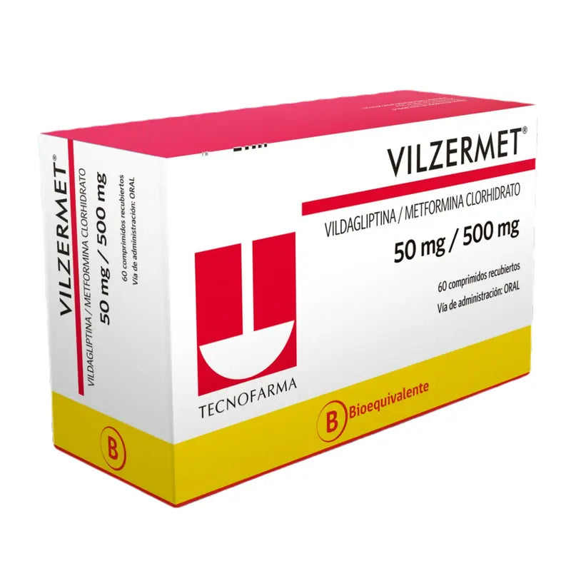 Vilzermet 50mg/500 mg 60 comprimidos recubiertos