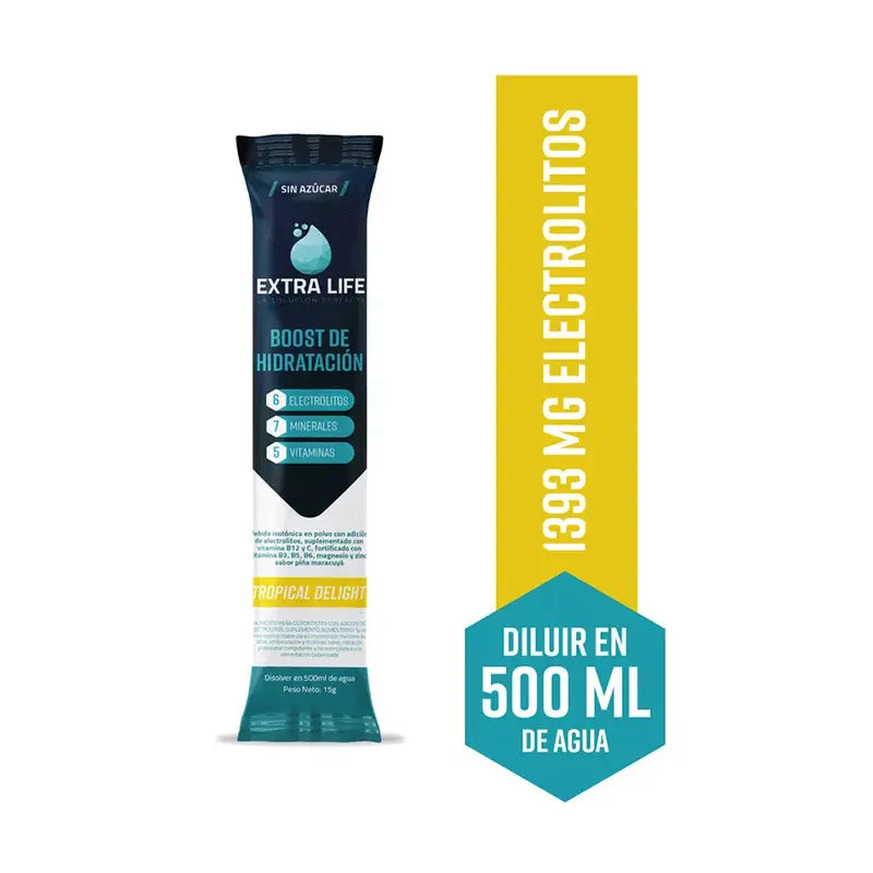 Boost de Hidratación en Polvo Sabor Tropical Delight Sobre 15gr