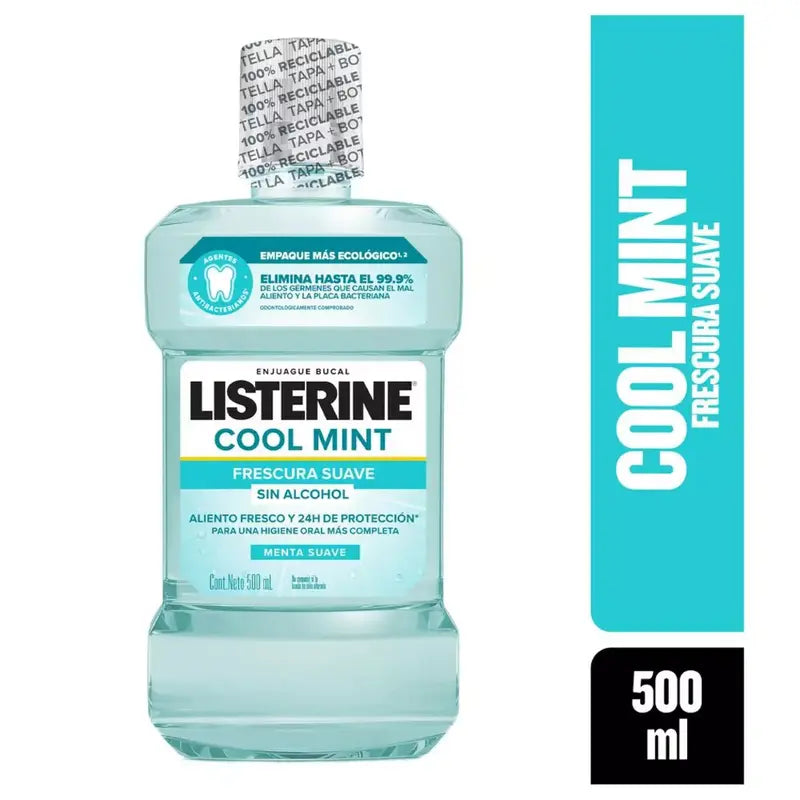 Listerine Cool Mint Sin Alcohol 500 ml