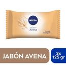 Jabón Humectante Nivea en barra con aroma a avena 3x 125g