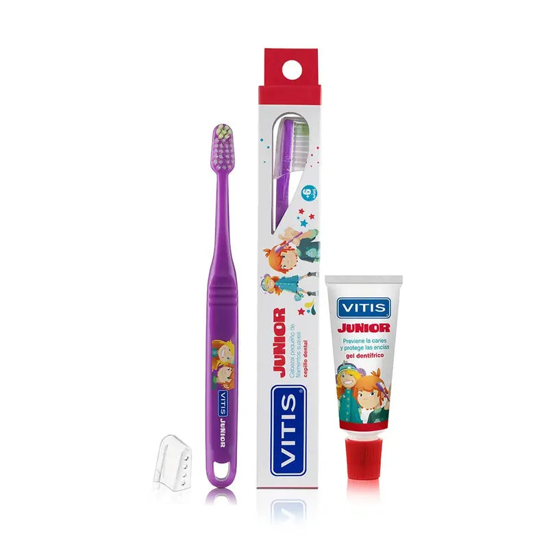 Vitis Junior Cepillo Suave + 6 años + Gel Dental