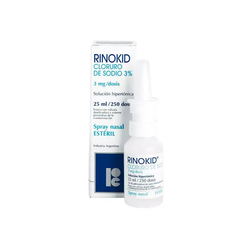 Rinokid Cloruro De Sodio 3% 3mg/dosis Spray Nasal 25ml/250 Dosis