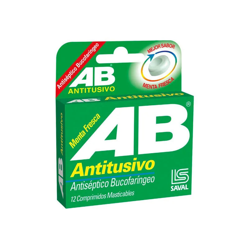AB antitusivo 12 Comprimidos masticables sabor menta fresca