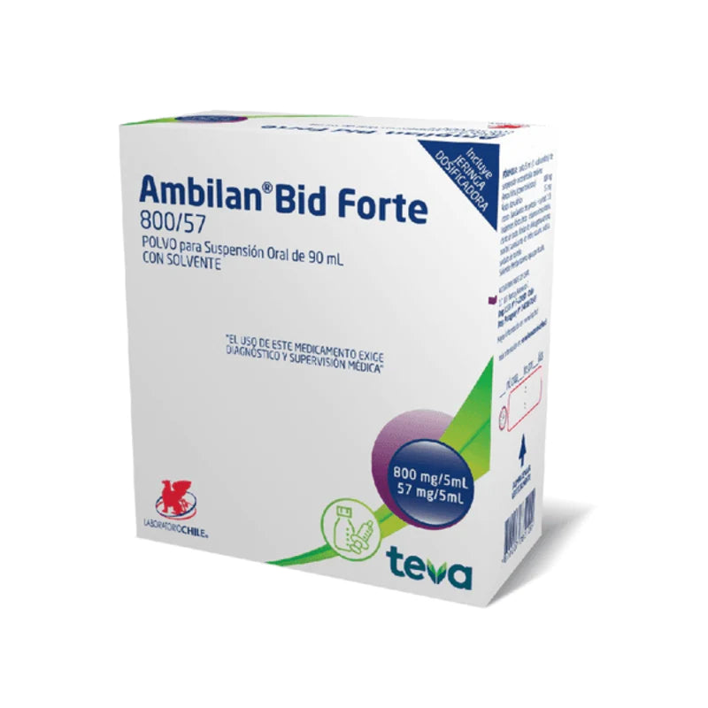 Ambilan bid forte 800mg/57mg Polvo para preparar 90ml de suspensión oral