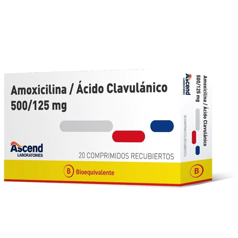 Amoxicilina/Ácido clavulánico 500mg/125mg 20 Comprimidos recubiertos
