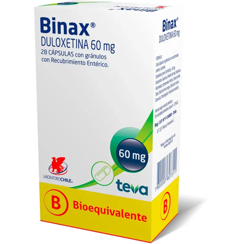 Binax 60mg 28 Cápsulas con gránulos con recubrimiento entérico