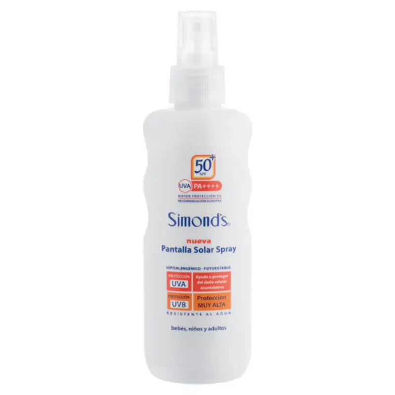Protector Solar Spray SPF 50 Bebés, Niños y Adultos Simond's 190ml