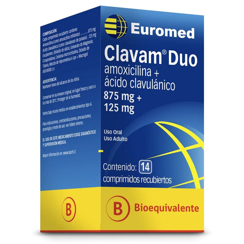Clavam Duo 875mg/125mg 14 Comprimidos recubiertos