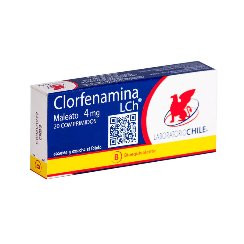 Clorfenamina Maleato 4mg 20 Comprimidos