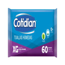 Cotidian Toallas Húmedas XG Tamaño Extra Grande 60 Unidades