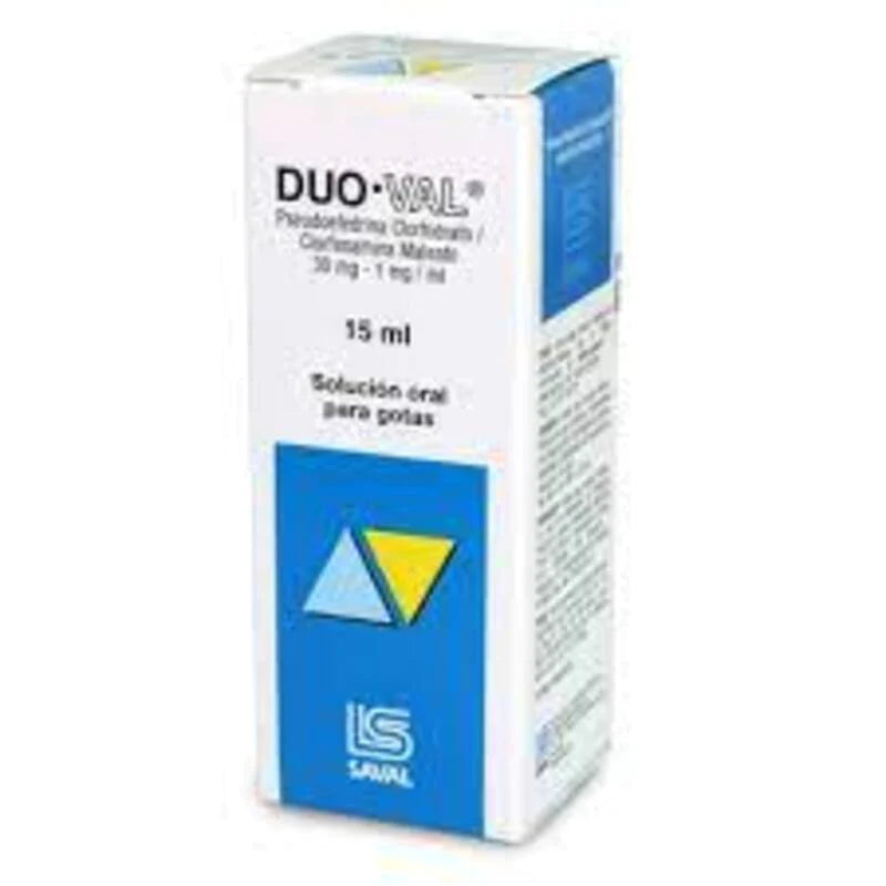 Duo-val solución oral para gotas 30mg/1mg/ml 15ml