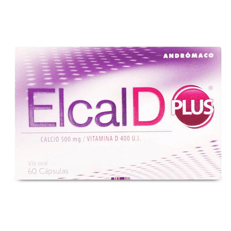Elcal-D plus 500mg vitamina D400  60 Cápsulas