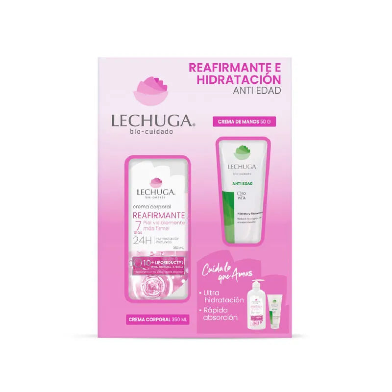 Estuche Lechuga Reafirmante E Hidratación Crema Corporal 350 Ml + Crema De Manos 50gr