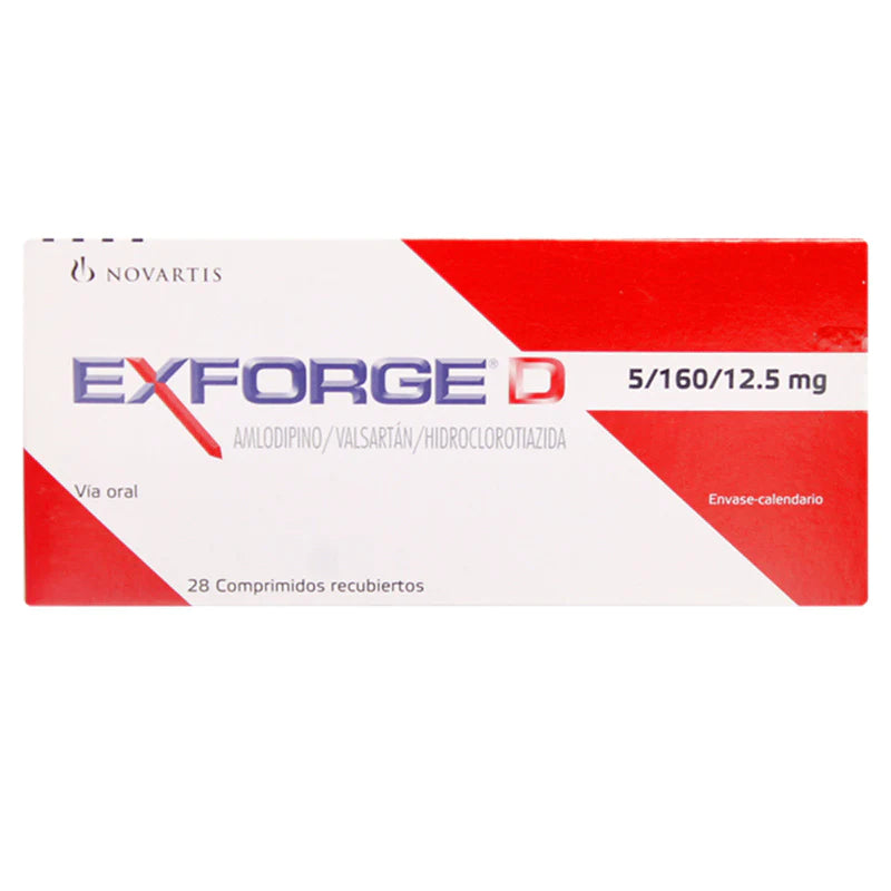 Exforge D 5mg/160mg/12,5mg 28 Comprimidos recubiertos
