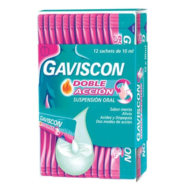 Gaviscon Doble acción Sabor menta 12 Sachets de 10ml