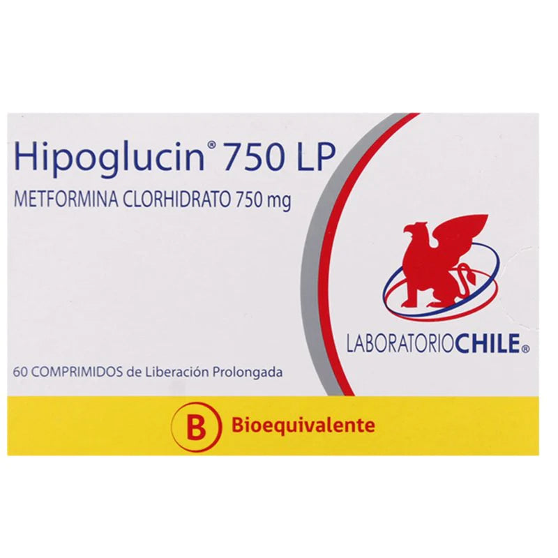 Hipoglucin 750mg LP 60 Comprimidos
