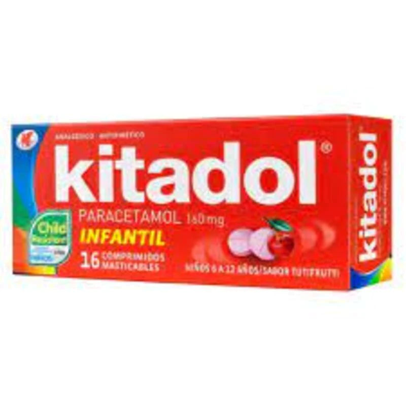 Kitadol infantil 160mg 16 Comprimidos masticables