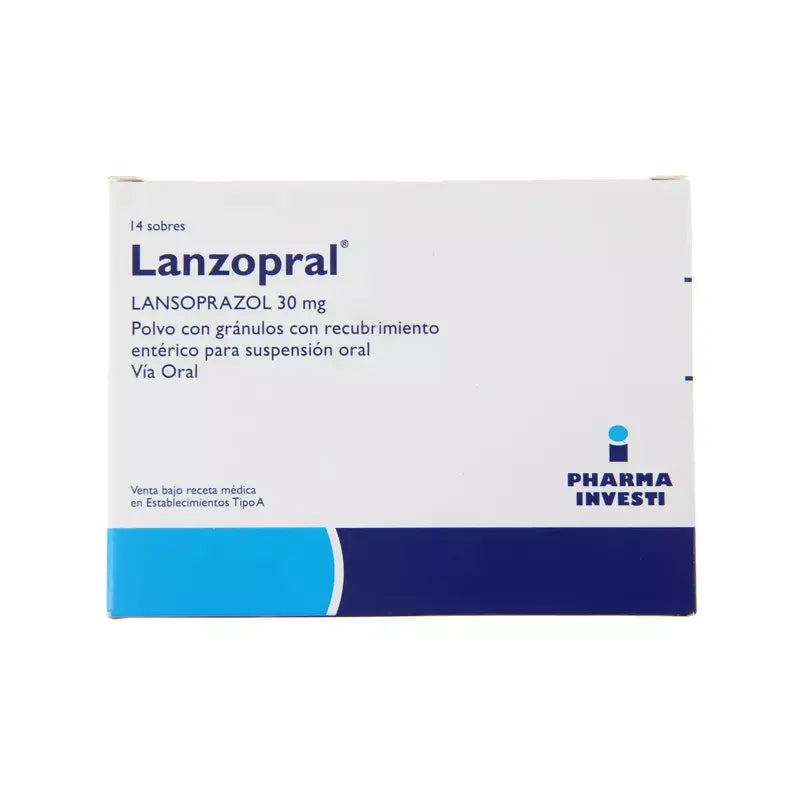 Lanzopral 30mg Polvo Para Suspensión Oral 14 Sobres