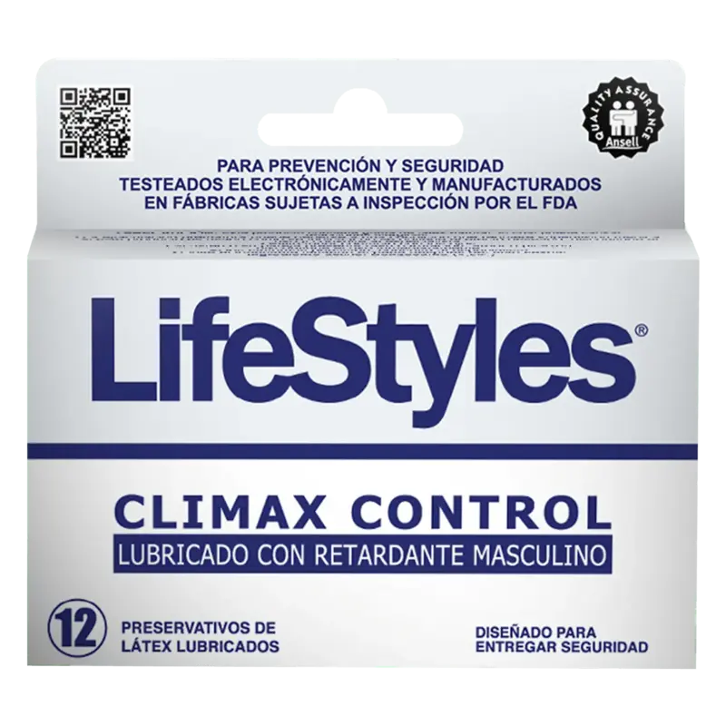 LifeStyle climax control 12 preservativos de látex