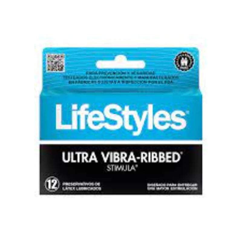 Lifestyles vibra-ribbed stimula 12 preservativos