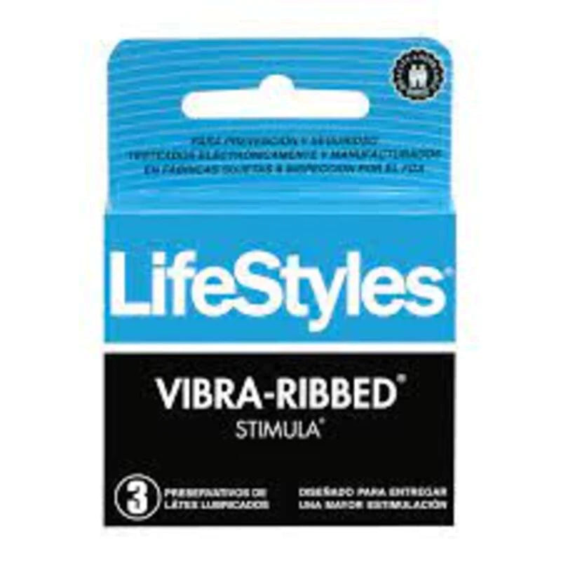 Preservativos Vibra-Ribbed Stimula LifeStyles 3 Unidades