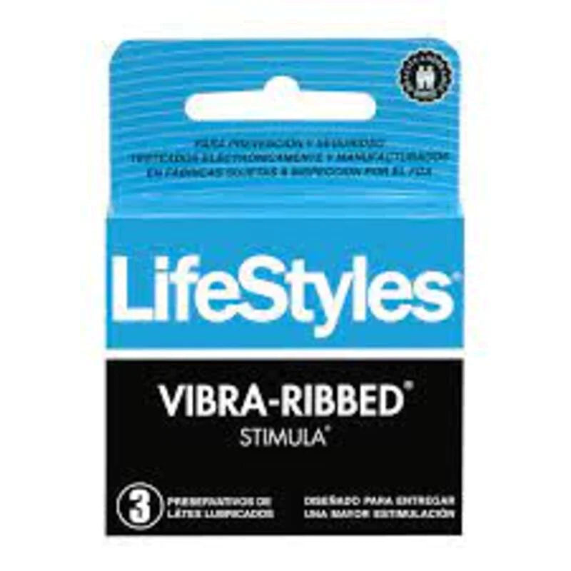 Lifestyles vibra-ribbed stimula 3 preservativos