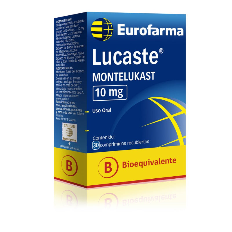 Lucaste 10mg 30 Comprimidos recubiertos