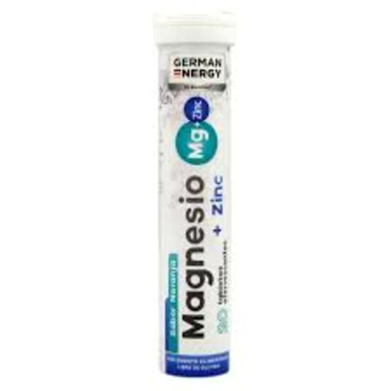 Magnesio +zinc 20 tabletas efervescentes sabor naranja