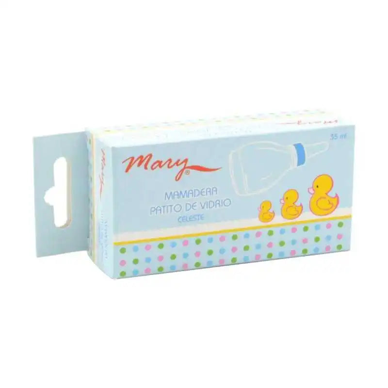 Mamadera Patito Vidrio Celeste 35ml