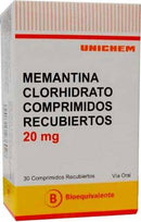 Memantina Clorhidrato 20mg 30 comprimidos recubiertos (CENABAST)