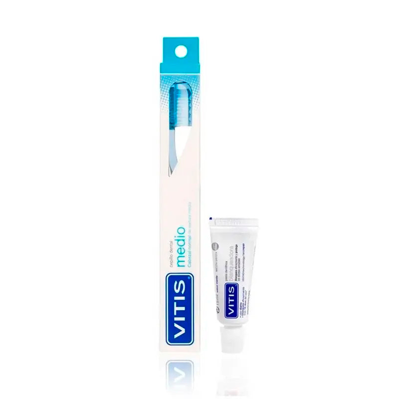 Vitis Cepillo Dental Medio+ Mini Pasta Blanqueadora