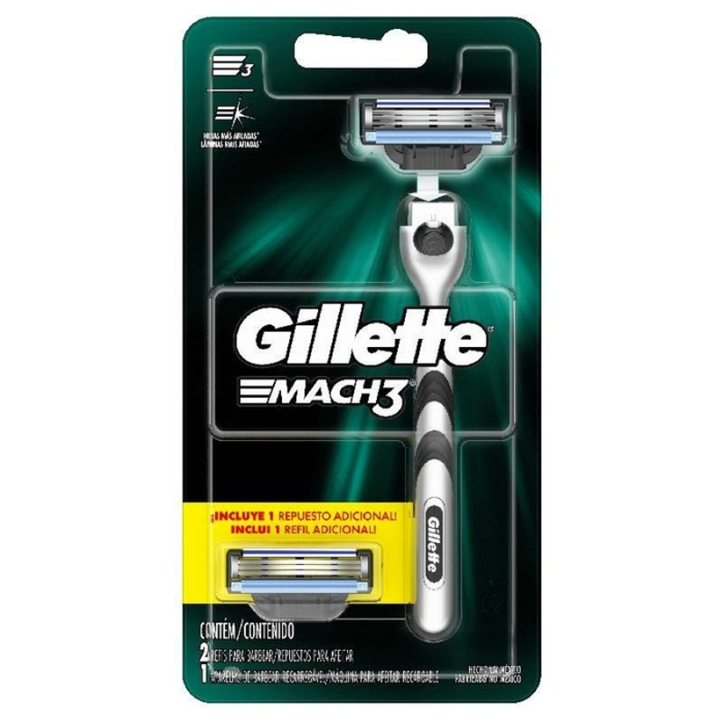 Gillette Mach3 1 máquina para afeitar + 2 cartuchos