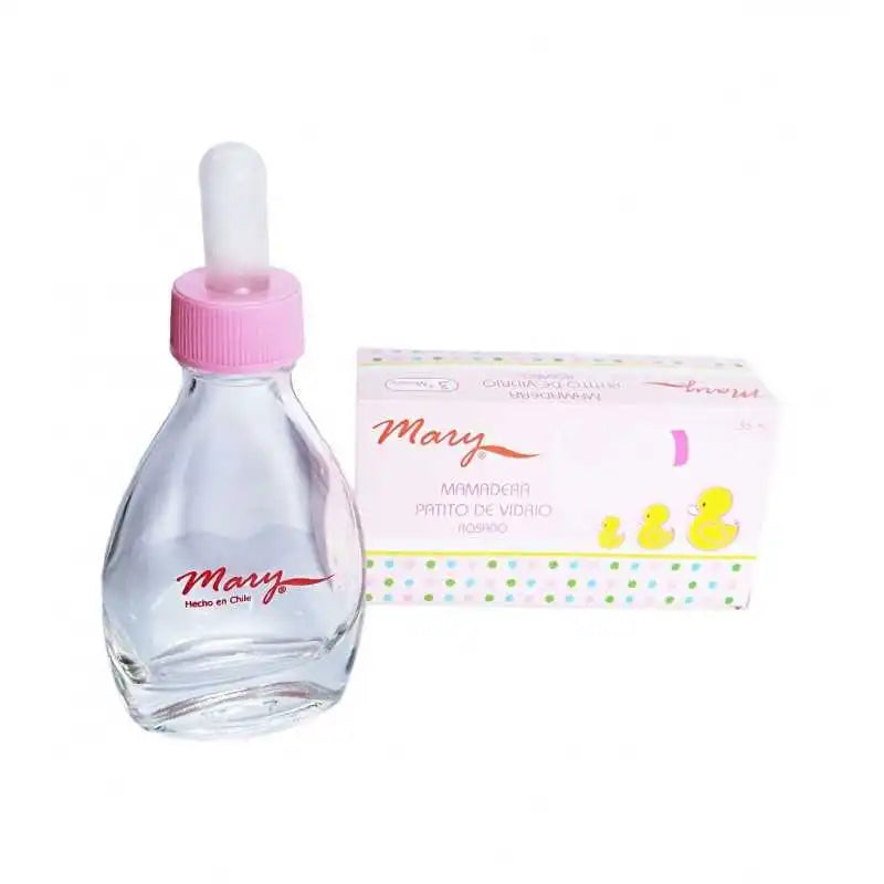 Mamadera Patito Vidrio Rosado 35ml