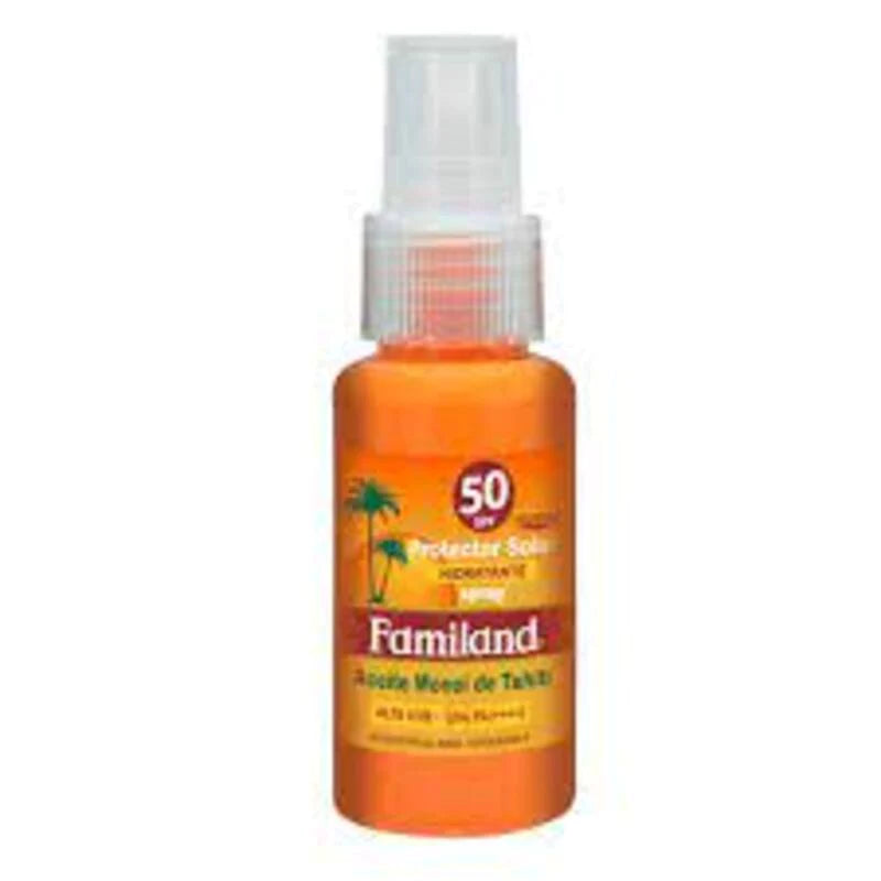 Protector solar hidratante monoi coco Familand fps50 spray 50ml