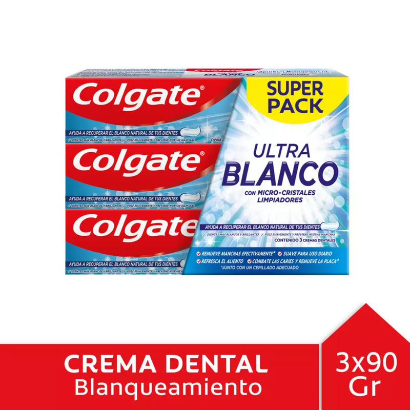 Super pack Colgate Ultra Blanco 3 Unidades