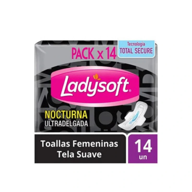 Toalla Higiénica Nocturna Ultradelgada Tela Malla 14 Unidades
