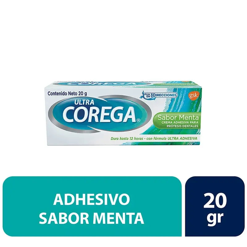 Ultra Corega Crema Adhesiva Para Prótesis Dental Sabor Menta 20g