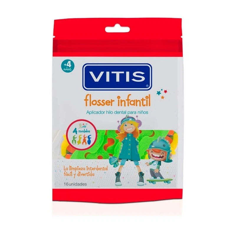 Vitis Flosser Aplicador Hilo Kids 16 unidades