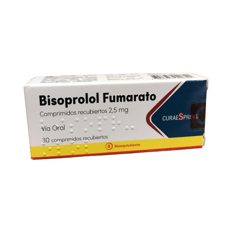 Bisoprolol Fumarato 2,5 mg 30 comprimidos recubiertos