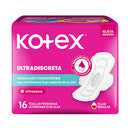 Toallas higiénicas kotex ultrafina malla 16 unidades