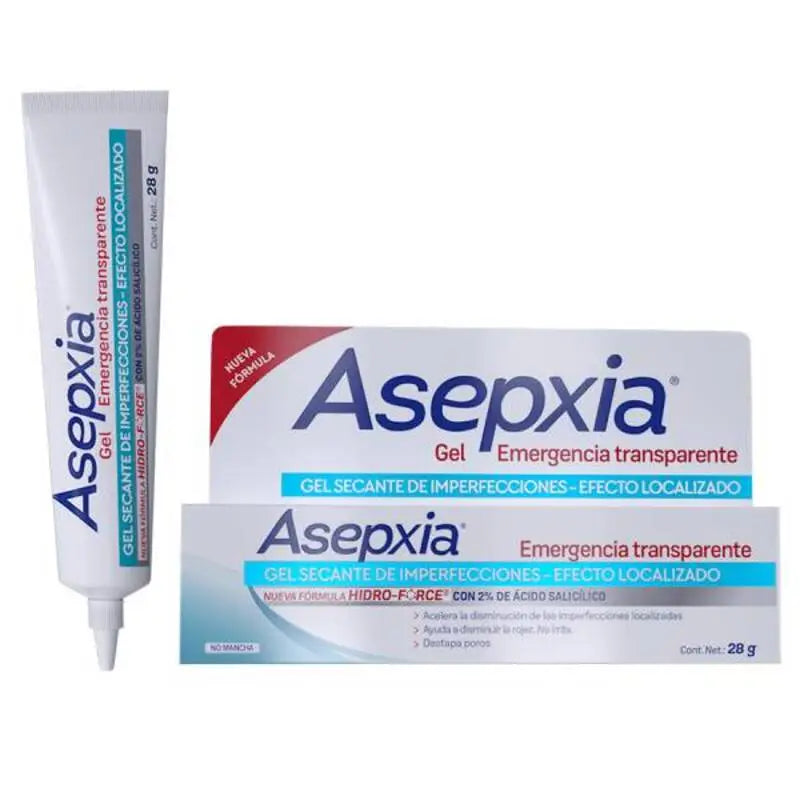 Asepxia Gel Emergencia Transparente (Gel Secante de Imperfecciones Efecto Localizado) 28 gramos