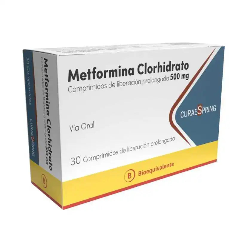 Metformina Clorhidrato 500mg 30 Comprimidos de Liberación Prolongada