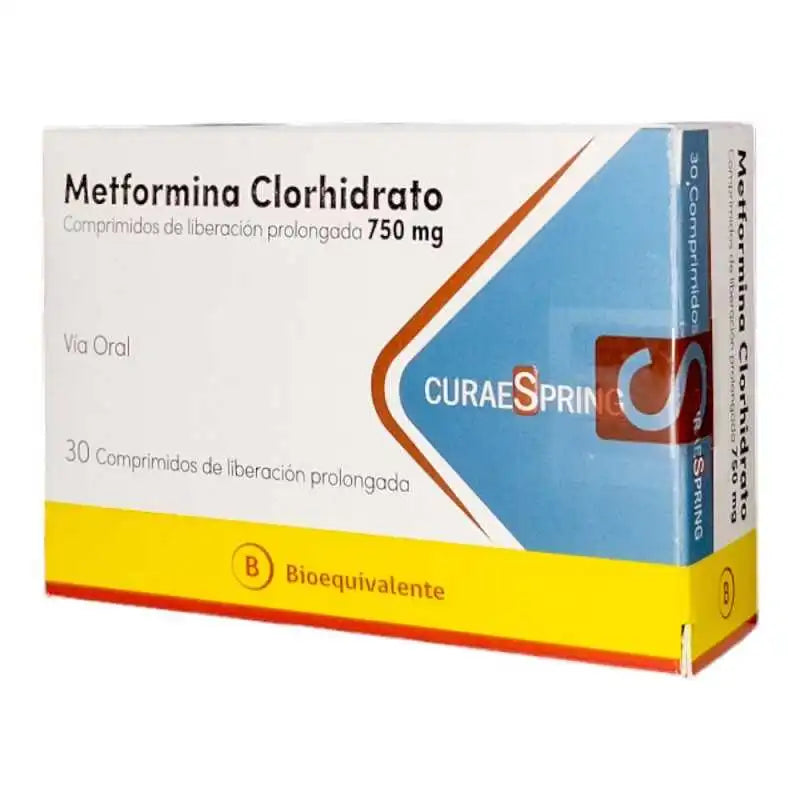 Metformina Clorhidrato 750mg 30 Comprimidos de Liberación Prolongada
