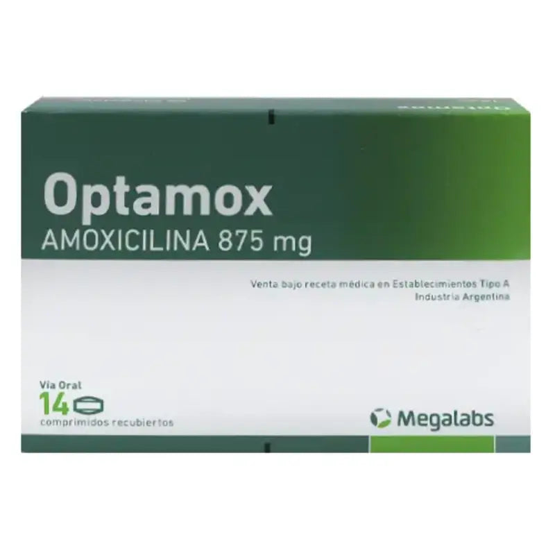 Optamox amoxicilina 875mg 14 Comprimidos