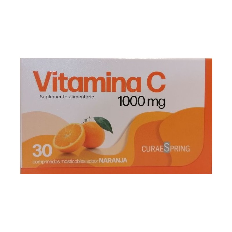 Vitamina C 1,000 mg 30 Comprimidos masticable sabor a naranja