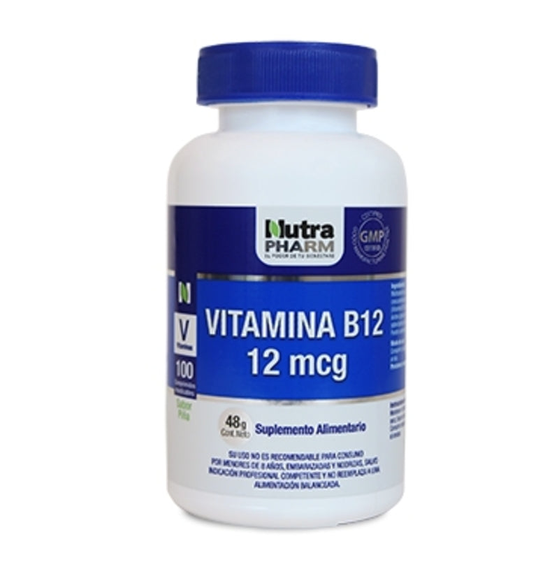 Vitamina B12 12 mcg 100 Comprimidos